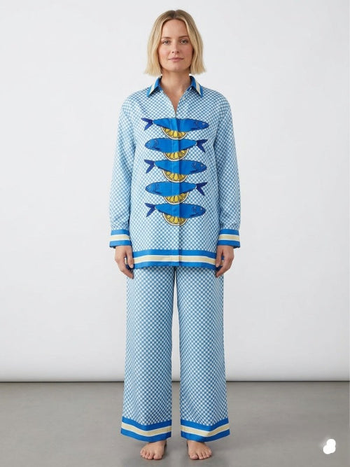 Below Deck Down Under S4 Daisy Kelliher Blue Fish Pajamas