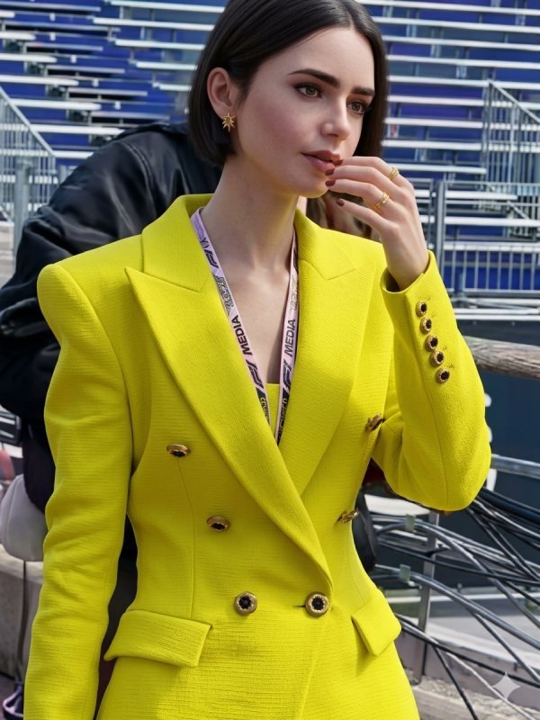 Emily In Paris Season 6 Lily Collins Yellow Blazer WorthVee