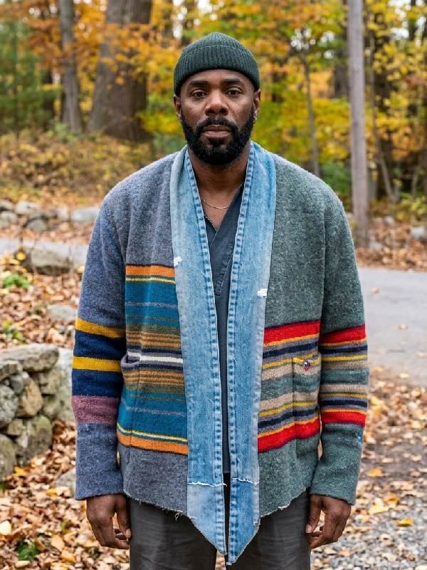 The Four Seasons S2 Coleman Domingo Stripe Kimono Jacket